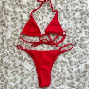 Aqua tropic swimwear red bikini NWT